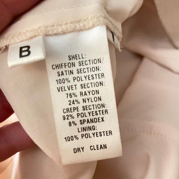 LOFT Tiered Dress Size 4 Velvet Satin Chiffon Layered Sleeveless Cream - Picture 5 of 8